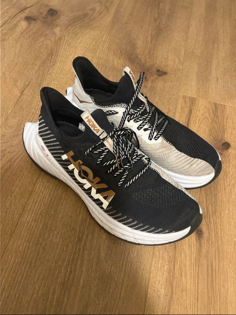 HOKA One Carbon X 3 Women’s Running Shoes — Black and Beige Size 8.5